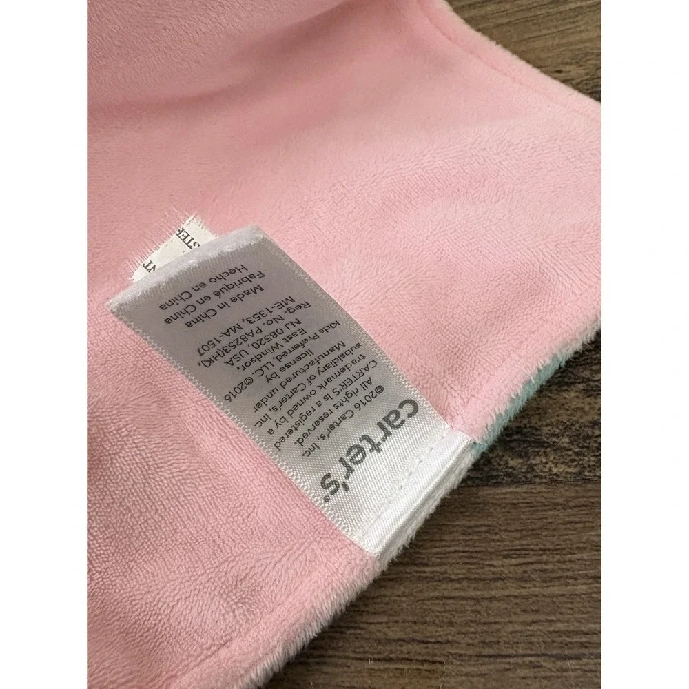 Carters Pink Bunny Rabbit Hearts Plush Baby Security Blanket Lovey 14